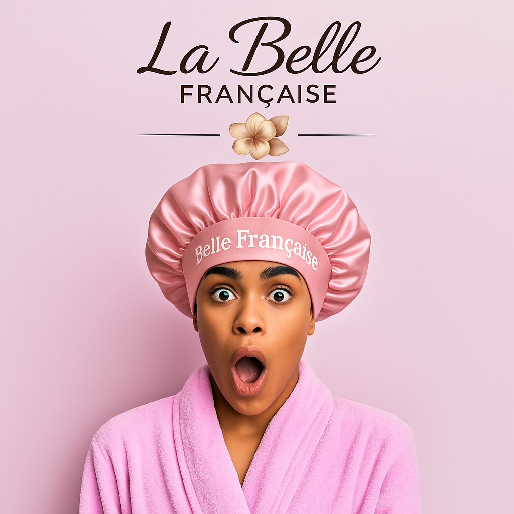 🌙 Bonnet de Nuit en Satin avec Bandeau – La Belle Française